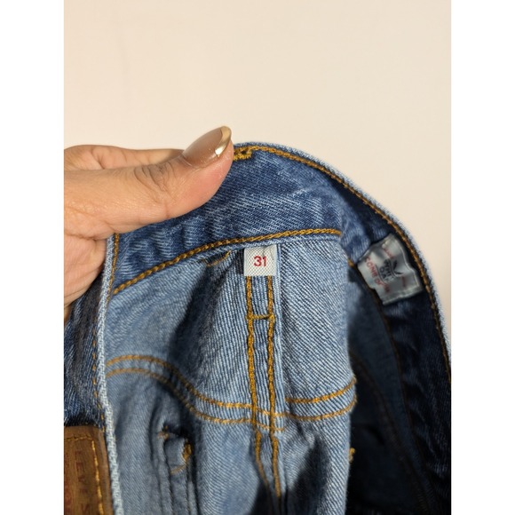 Levi's Womens White Oak Cone Denim High Rise Raw Hem Jeans Sz 31 Streetwear City - Picture 7 of 10